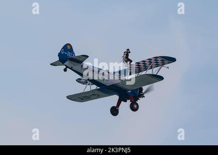 Aero Superbatics WingWalking Team zeigt auf der Blackpool Air Show 2022 Stockfoto