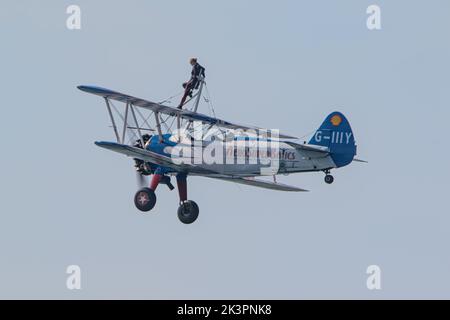 Aero Superbatics WingWalking Team zeigt auf der Blackpool Air Show 2022 Stockfoto