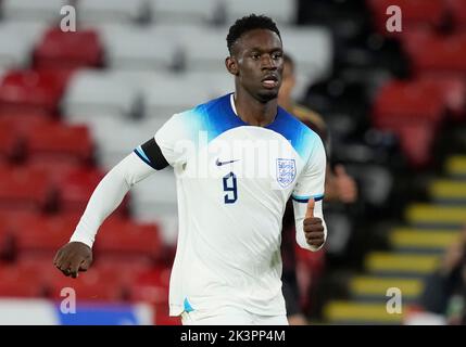 Sheffield, England, 27.. September 2022. Folarin Balogun aus England beim Internationalen Freundschaftsspiel in der Bramall Lane, Sheffield. Bildnachweis sollte lauten: Andrew Yates / Sportimage Stockfoto