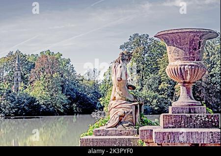Ludwigsburg (Baden-Württemberg, Deutschland): Schloss und Park Monrepos; Schloss und Park Monrepos Stockfoto