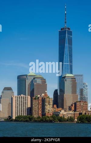 Skyline von Lower Manhattan, New York, USA Stockfoto