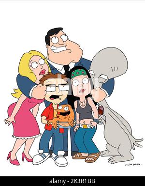 Francine, Steve, Stan, Klaus, Hayley & Roger Television: American Dad! (2005) 06. Februar 2005 **WARNUNG** Dieses Foto ist nur für redaktionelle Zwecke bestimmt und unterliegt dem Copyright des FOX-NETZWERKS und/oder des Fotografen, der von der Film- oder Produktionsfirma beauftragt wurde, und kann nur durch Publikationen im Zusammenhang mit der Bewerbung des oben genannten Films reproduziert werden. Eine obligatorische Gutschrift an DAS FOX-NETZWERK ist erforderlich. Der Fotograf sollte auch bei Bekanntwerden des Fotos gutgeschrieben werden. Ohne schriftliche Genehmigung der Film Company kann keine kommerzielle Nutzung gewährt werden. Stockfoto