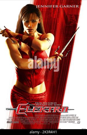 Jennifer Garner Film: Elektra (2005) Charaktere: Elektra Regie: Rob Bowman 13 January 2005 **WARNUNG** Dieses Foto ist nur für redaktionelle Verwendung bestimmt und unterliegt dem Copyright von MARVEL und/oder dem von der Film- oder Produktionsfirma beauftragten Fotografen und kann nur durch Publikationen im Zusammenhang mit der Bewerbung des oben genannten Films reproduziert werden. Ein obligatorischer Credit to MARVEL ist erforderlich. Der Fotograf sollte auch bei Bekanntwerden des Fotos gutgeschrieben werden. Ohne schriftliche Genehmigung der Film Company kann keine kommerzielle Nutzung gewährt werden. Stockfoto