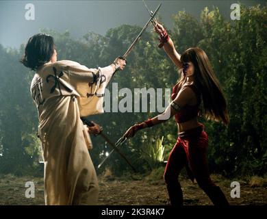 Will Yun Lee & Jennifer Garner Film: Elektra (2005) Charaktere: Kirigi & Elektra Regie: Rob Bowman 13 January 2005 **WARNUNG** Dieses Foto ist nur für redaktionelle Verwendung bestimmt und unterliegt dem Copyright von MARVEL und/oder dem von der Film- oder Produktionsfirma beauftragten Fotografen und kann nur durch Publikationen im Zusammenhang mit der Bewerbung des oben genannten Films reproduziert werden. Ein obligatorischer Credit to MARVEL ist erforderlich. Der Fotograf sollte auch bei Bekanntwerden des Fotos gutgeschrieben werden. Ohne schriftliche Genehmigung der Film Company kann keine kommerzielle Nutzung gewährt werden. Stockfoto