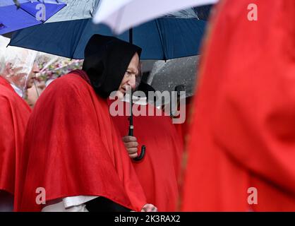 Stara Boleslav, Tschechische Republik. 28. September 2022. Am 28. September 2022 fand in Stara Boleslav, Tschechien, die Nationalwallfahrt des hl. Wenzel statt. Kredit: Michaela Rihova/CTK Foto/Alamy Live Nachrichten Stockfoto