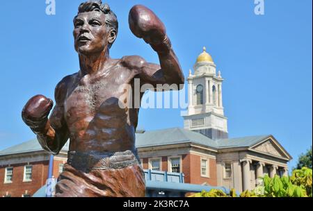 Statue des Boxers Tony de Marco im Zentrum von Boston, USA Stockfoto