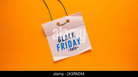 Nahaufnahme einer Geschäftsidee, die den Black Friday zeigt Stockfoto