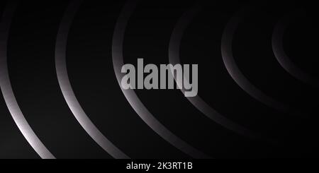 Minimalistischer, abstrakter, dunkler Premium-Hintergrund mit geometrischen Elementen mit Farbverlauf. Luxuriöse Schablone mit 3D Ringen. Licht- und Schatteneffekt. Futuristisch Stock Vektor