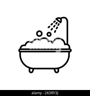 Badewanne Symbolvektor, Illustration Logo Vorlage Stock Vektor