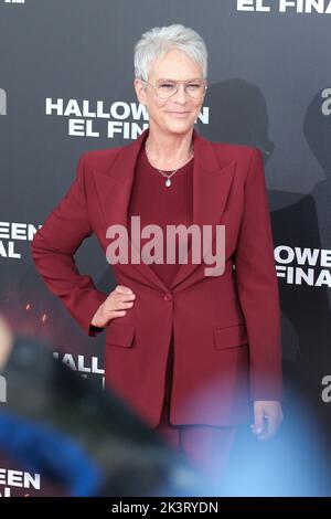 Madrid, Spanien. 28. September 2022. Die amerikanische Schauspielerin Jamie Lee Curtis nimmt an der Fotozelle „Halloween: El Final“ (Halloween endet) im Villamagna Hotel in Madrid Teil. Kredit: SOPA Images Limited/Alamy Live Nachrichten Stockfoto