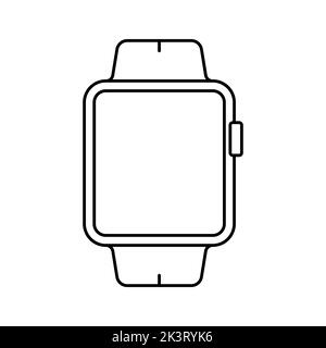 Smart Watch-Symbol. Schwarzes lineares Uhrsymbol. Vektorgrafik. Smart Watch-Symbol isoliert Stock Vektor