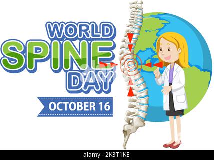 Illustration zum World Spine Day Banner Stock Vektor