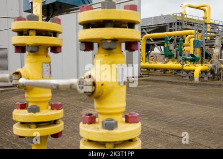 27. September 2022, Goleniow, Polen: 27. 2022. September. Goleniow, Polen. Verdichterstation der neuen Erdgasleitung zwischen dem norwegischen Sektor der Nordsee und Polen - Baltic Pipe. Foto: JP Black ****POLAND SLOVAKIA OUT* (Bildnachweis: © JP Black/ZUMA Press Wire) Stockfoto