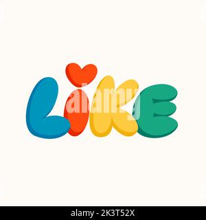 Wie Aufkleber für ein Social Media, so dass ein Blog oder Vlog Vektor flache Illustration. Satz von Cartoon-Symbolen für die Herstellung von Internet-Inhalten Stock Vektor