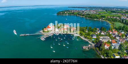 Wasserburg am Bodensee von oben Stockfoto