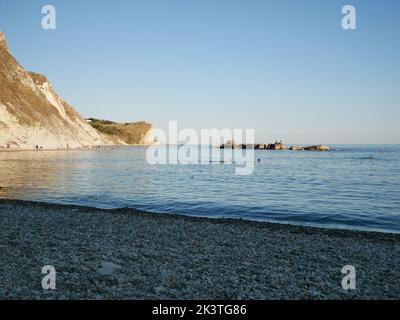 Man O'war Beach östlich von Durdle Door, Jurassic Coast, Dorset, England, Großbritannien Stockfoto