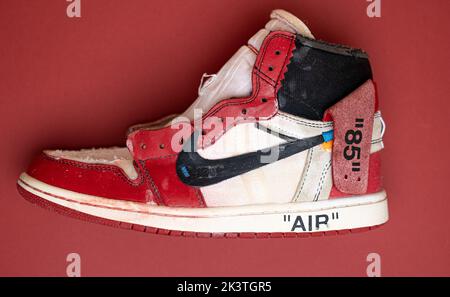 Seltene Nike Air Jordan 1 Sneaker. Nike Hype Sneaker Stockfoto