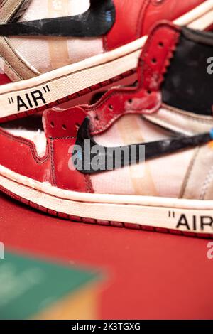 Seltene Nike Air Jordan 1 Sneaker. Nike Hype Sneaker Stockfoto