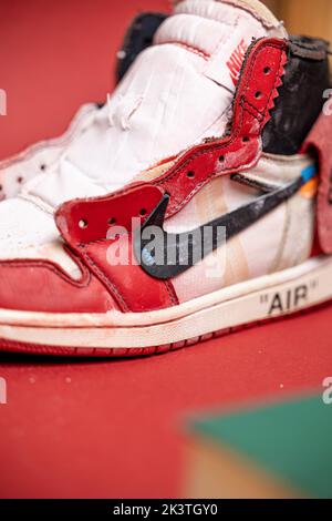 Seltene Nike Air Jordan 1 Sneaker. Nike Hype Sneaker Stockfoto