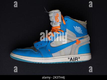 Seltene Nike Air Jordan 1 Sneaker. Nike Hype Sneaker Stockfoto