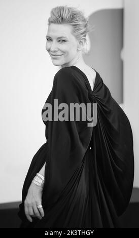 Venedig, Italien. 10. September 2022. Auswahl von Schwarz-Weiß-Aufnahmen vom Filmfestival Venedig 79. Cate Blanchett Credit: Independent Photo Agency/Alamy Live News Stockfoto