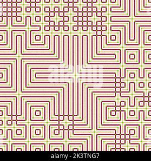 Abstrakte Linie Labyrinth generative Kunst Hintergrund Kunst Illustration Stock Vektor