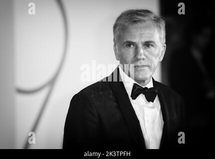 Venedig, Italien. 06. September 2022. Auswahl von Schwarz-Weiß-Aufnahmen vom Filmfestival in Venedig 79. Christoph Waltz Quelle: Independent Photo Agency/Alamy Live News Stockfoto