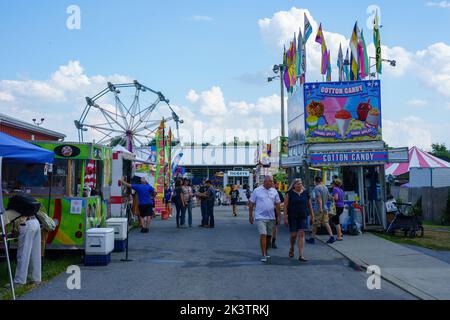 Elizabethtown, PA, USA – 26. August 2022: Die jährliche Landwirtschaftsmesse der Gemeinschaft läuft auf dem Messegelände. Stockfoto