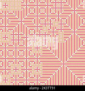 Abstrakte Linie Labyrinth generative Kunst Hintergrund Kunst Illustration Stock Vektor