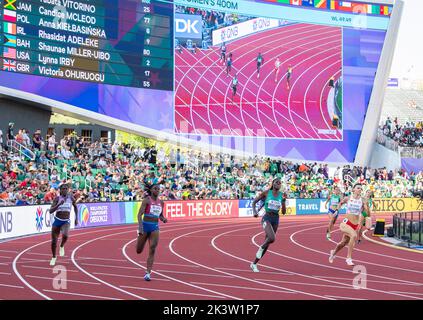 Victoria Ohuruogu, Lynna Irby, Rhasirat Adeleke und Anna Kielbasinska im Halbfinale der Frauen 400m bei den Leichtathletik-Weltmeisterschaften, Stockfoto