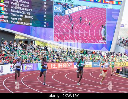 Victoria Ohuruogu, Lynna Irby, Rhasirat Adeleke und Anna Kielbasinska im Halbfinale der Frauen 400m bei den Leichtathletik-Weltmeisterschaften, Stockfoto