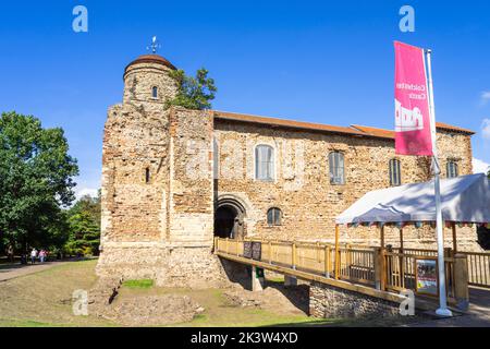 Colchester Castle Eingang zum Norman Keep und Museum Colchester Castle Park Colchester Essex England GB Europa Stockfoto