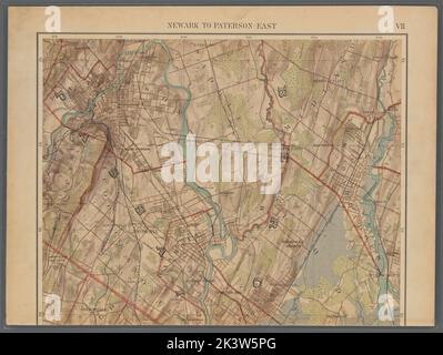 Doppelseitiges Schild Nr. 7: Newark nach Pherson-East kartografisch. Atlanten, Karten, Karten, topografische Karten. 1891. Lionel Pincus und Prinzessin Firyal Map Division. New York (New York), New York Metropolitan Area Stockfoto