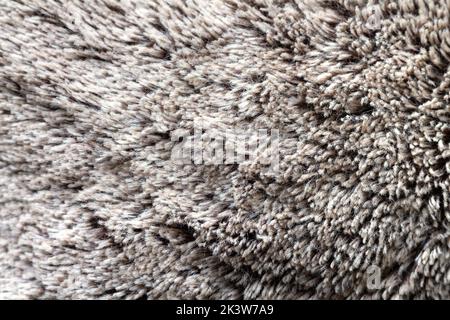 Grau Naturwolle Hintergrund, Textur von weichen flauschigen Fell Stockfoto