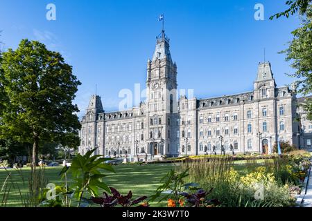 Vorderansicht des parlaments von Quebec im Sommer, Quebec City. Stockfoto