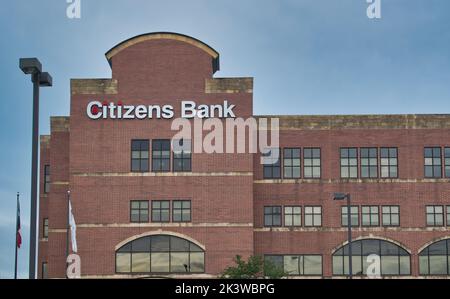 Houston, Texas USA 12-03-2021: Außenfassade der Citizens Bank in Houston, TX. Das 1949 gegründete texanische Finanzinstitut. Stockfoto