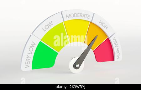 3D Darstellung eines manuellen Blutdruck- oder Diabetes-Monitors auf weißem Hintergrund. Stockfoto