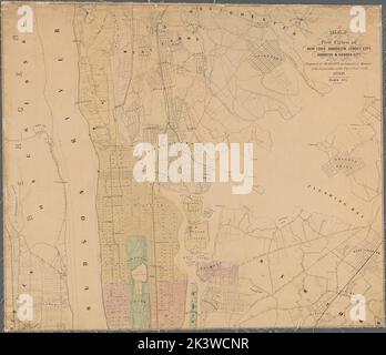 Karte der fünf Städte New York, Brooklyn, Jersey City, Hoboken und Hudson City. Karten. 1860. Lionel Pincus und Prinzessin Firyal Map Division. New York Metropolitan Area Stockfoto