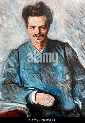 AUGUST STRINDBERG (1849-19120) Schwedischer Dramatiker, Schriftsteller und Dichter im Porträt von Edvard Munch aus dem Jahr 1892 Stockfoto