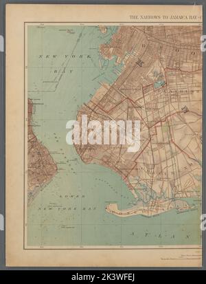 Doppelseitige Platte Nr. 4: Die Narrows nach Jamaica Bay - Coney Island North nach Brooklyn kartografisch. Atlanten, Karten, Karten, topografische Karten. 1891. Lionel Pincus und Prinzessin Firyal Map Division. New York (New York), New York Metropolitan Area Stockfoto