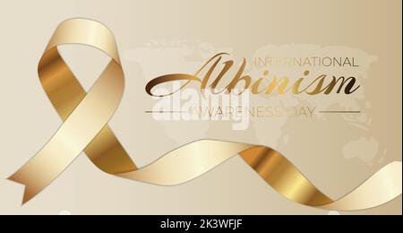 International Albinism Awareness Day Illustration mit Goldband Stock Vektor