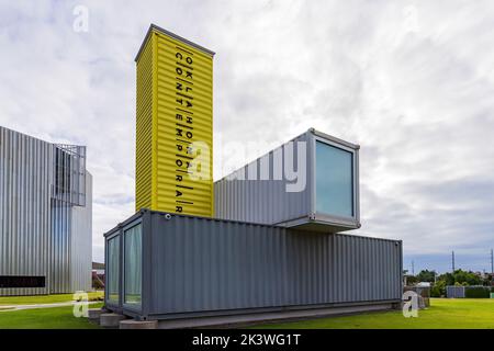 Oklahoma, AUG 18 2022 - Außenansicht des Oklahoma Contemporary Arts Center Stockfoto