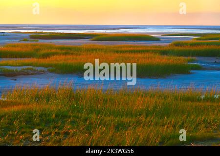 Blick auf Cape Cod Bay vom Paine's Creek in Brewster, Massachusetts auf Cape Cod, USA Stockfoto