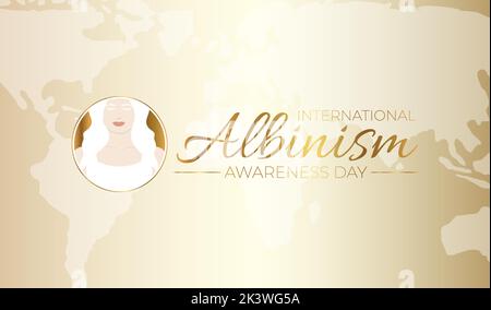 International Albinism Awareness Day Illustration Design mit Weltkarte Stock Vektor