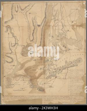 Ein Plan von New York Island, Teil von Long Island, Staten Island & East New Jersey, mit einer besonderen Beschreibung des Engagements auf den waldigen Höhen von Long Island, zwischen Flatbush und Brooklyn auf der Kartographie vom 27.. August 1776. Karten. 1776. Lionel Pincus und Prinzessin Firyal Map Division. Long Island, Battle of, New York, NY, 1776, Battlefields , New York (Bundesstaat) , New York, New York (N.Y.) , Geschichte , Revolution, 1775-1783 Stockfoto