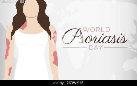 Welt Psoriasis Tag Vektor Illustration Design mit Frau Stock Vektor