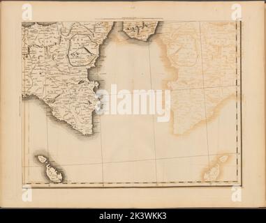 Tafel XXV: Eine allgemeine Karte des Reiches von Deutschland, Holland, den Niederlanden, der Schweiz, den Graubünden, Italien, Sizilien, Korsika und Sardinien Gillet, Thomas. Kartografisch. Karten. 1800-06-04. Lionel Pincus und Princess Firyal Map Division. Europa, Karten Stockfoto
