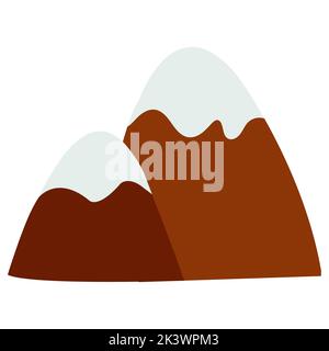 Vector Berge in Cartoon Hand gezeichnet flachen Stil. Hügel mit Schnee Stock Vektor