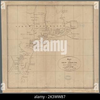 Kaart van Nieuw Nederland: Behoorende tot de door het Provinciaal Utrechtsch Genootschap bekroonde verhandeling cartographic. Karten. 1827. Lionel Pincus und Prinzessin Firyal Map Division. Staaten Des Mittleren Atlantiks, Neuengland Stockfoto