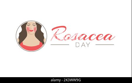 Rosacea Day isoliertes Symbol auf weißem Hintergrund Stock Vektor